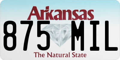 AR license plate 875MIL