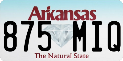 AR license plate 875MIQ