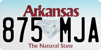 AR license plate 875MJA