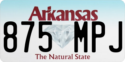 AR license plate 875MPJ