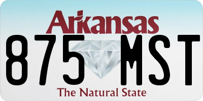 AR license plate 875MST