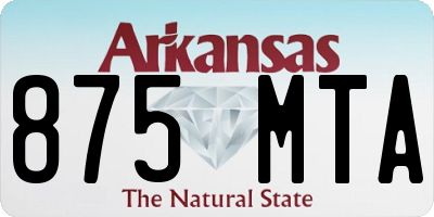 AR license plate 875MTA