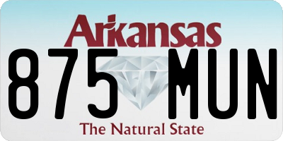 AR license plate 875MUN