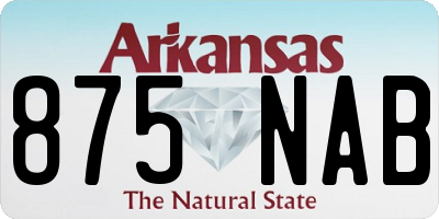 AR license plate 875NAB