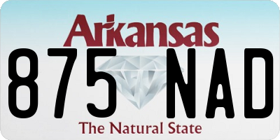 AR license plate 875NAD
