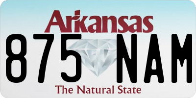 AR license plate 875NAM
