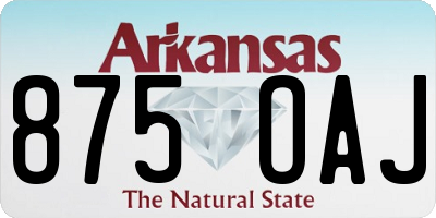 AR license plate 875OAJ