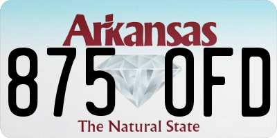 AR license plate 875OFD