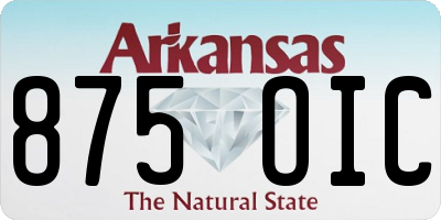 AR license plate 875OIC