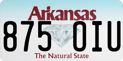 AR license plate 875OIU