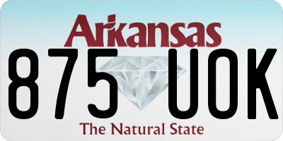 AR license plate 875UOK