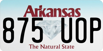 AR license plate 875UOP