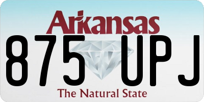 AR license plate 875UPJ