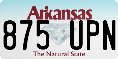 AR license plate 875UPN