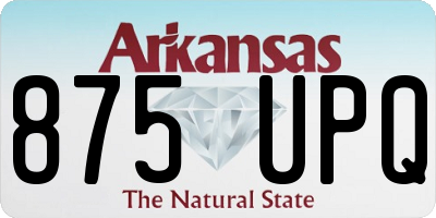 AR license plate 875UPQ