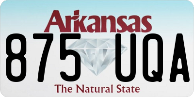 AR license plate 875UQA