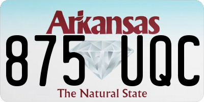 AR license plate 875UQC