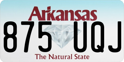 AR license plate 875UQJ