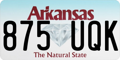 AR license plate 875UQK