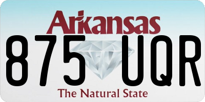 AR license plate 875UQR