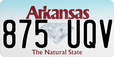 AR license plate 875UQV