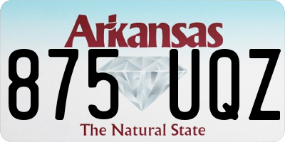 AR license plate 875UQZ