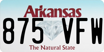 AR license plate 875VFW