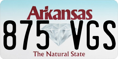 AR license plate 875VGS