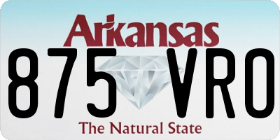 AR license plate 875VRO