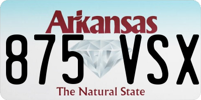 AR license plate 875VSX