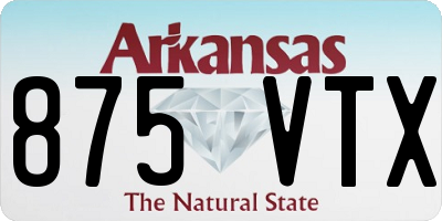 AR license plate 875VTX