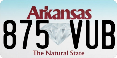 AR license plate 875VUB