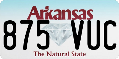 AR license plate 875VUC
