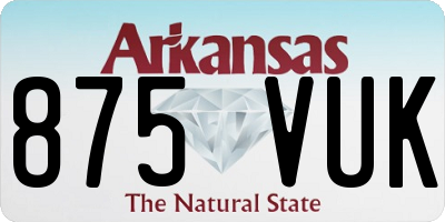 AR license plate 875VUK