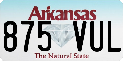 AR license plate 875VUL