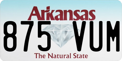 AR license plate 875VUM