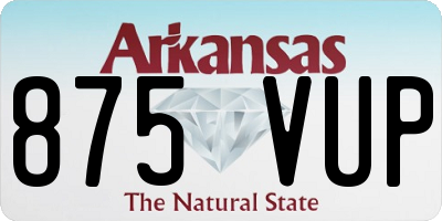 AR license plate 875VUP