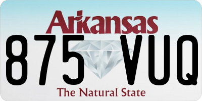 AR license plate 875VUQ