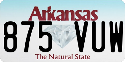 AR license plate 875VUW