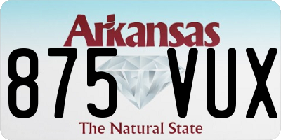 AR license plate 875VUX