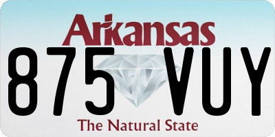 AR license plate 875VUY