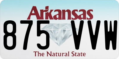 AR license plate 875VVW