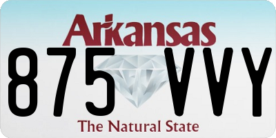 AR license plate 875VVY