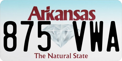 AR license plate 875VWA