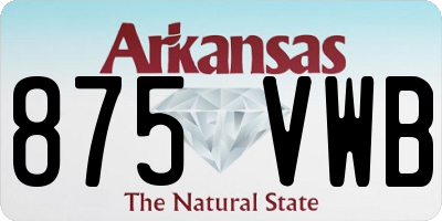 AR license plate 875VWB