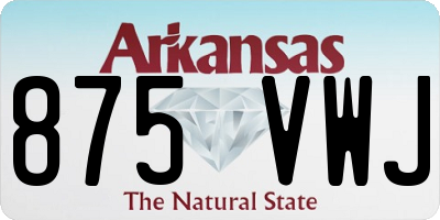 AR license plate 875VWJ