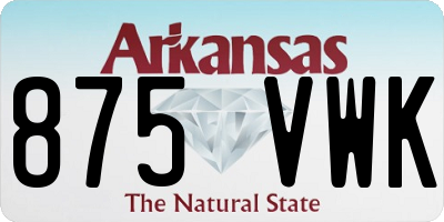 AR license plate 875VWK