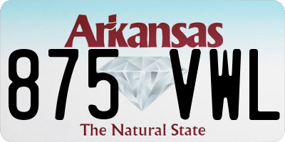 AR license plate 875VWL