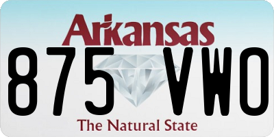 AR license plate 875VWO