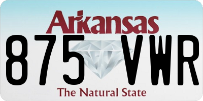 AR license plate 875VWR